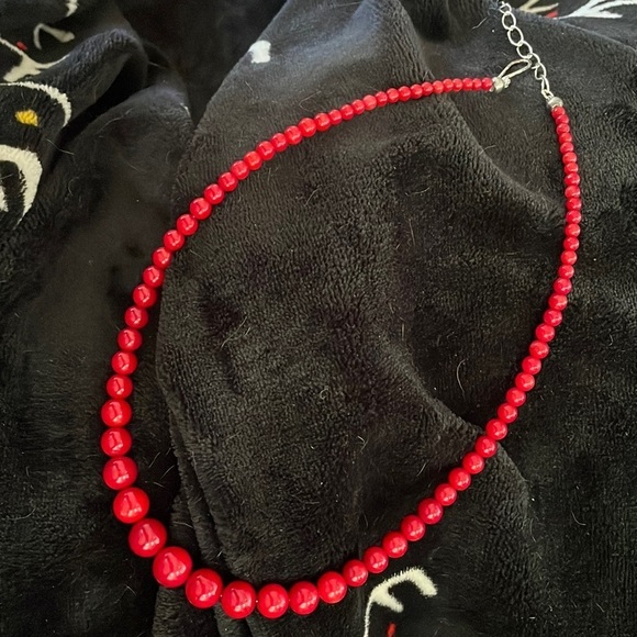 Red Sea Bamboo Coral Beaded Necklace by Jay King - Picture 6 of 11